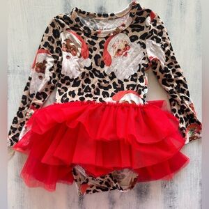 Posh Peanut Lana Claus Tulle Dress 6-12 Months w/matching headband